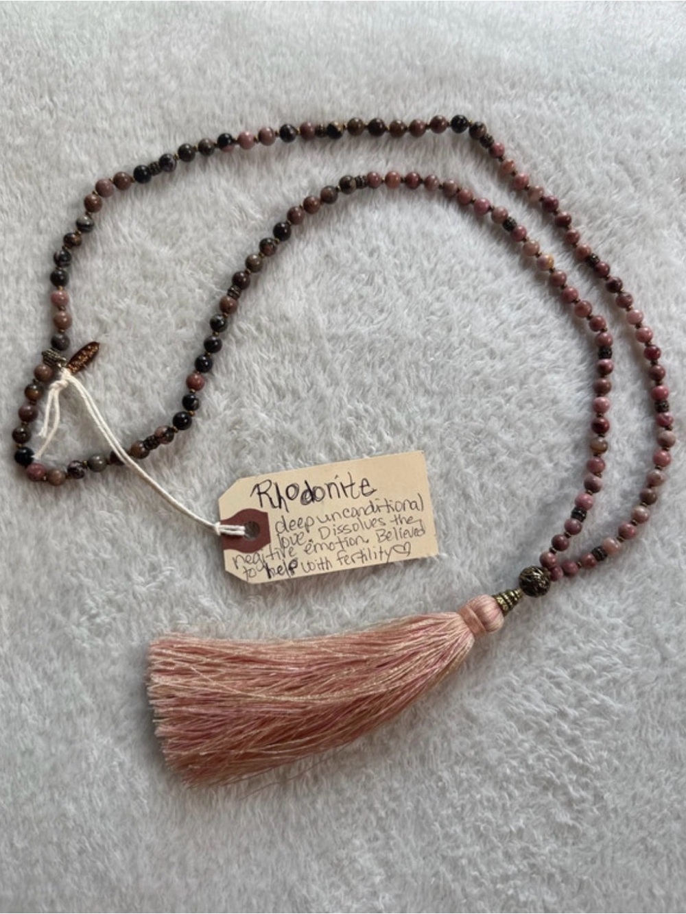Beaded Pink Tassel Necklace - Women Jewelry
